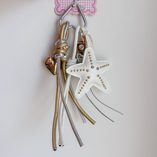 White Starfish Bag Charm