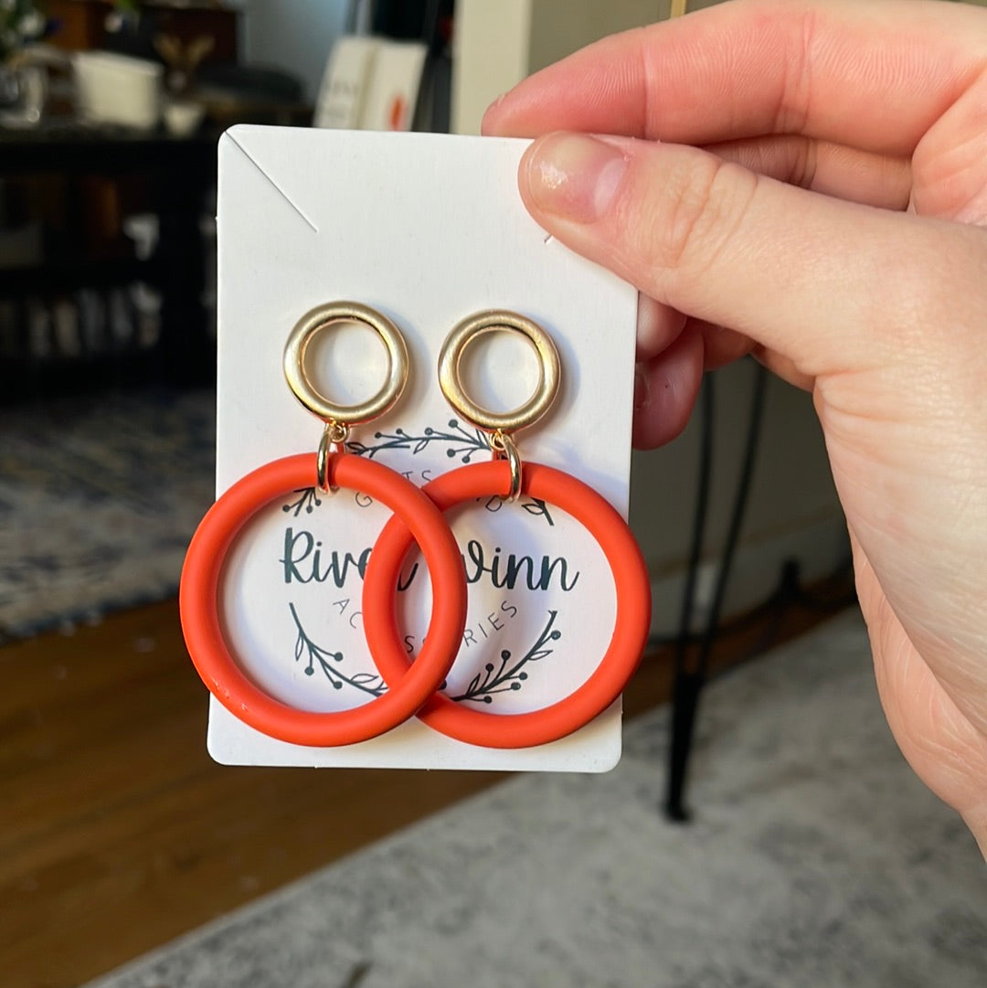 Accent Hoop Drop Earrings