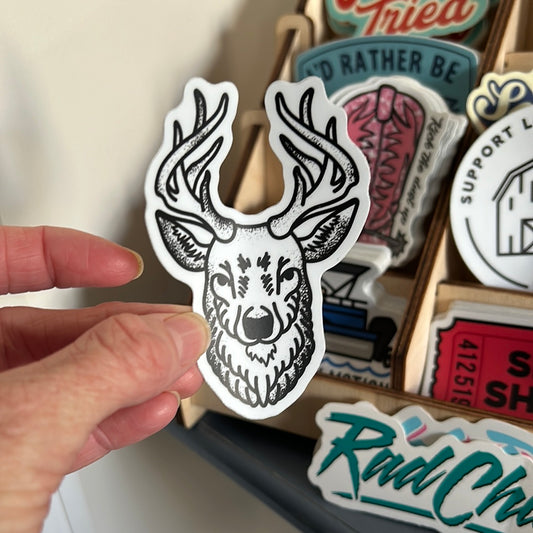 Deer Head Sticker