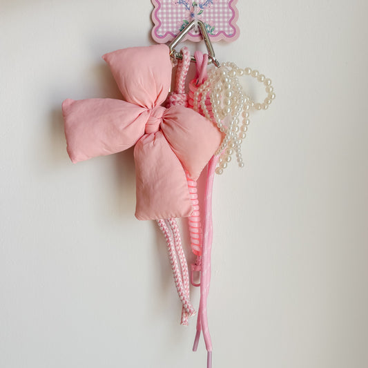 Light Pink Bow Bag Charm