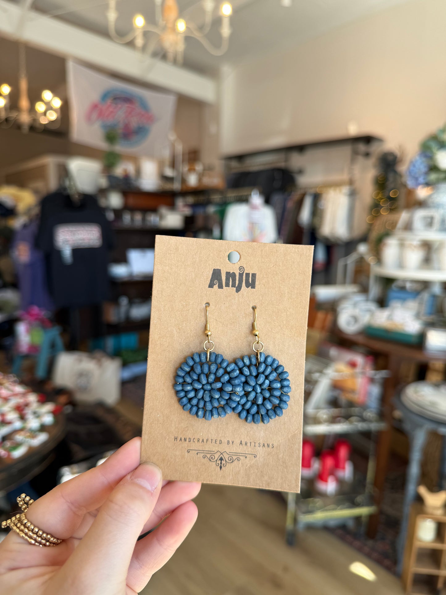 Blue Beaded Earrings