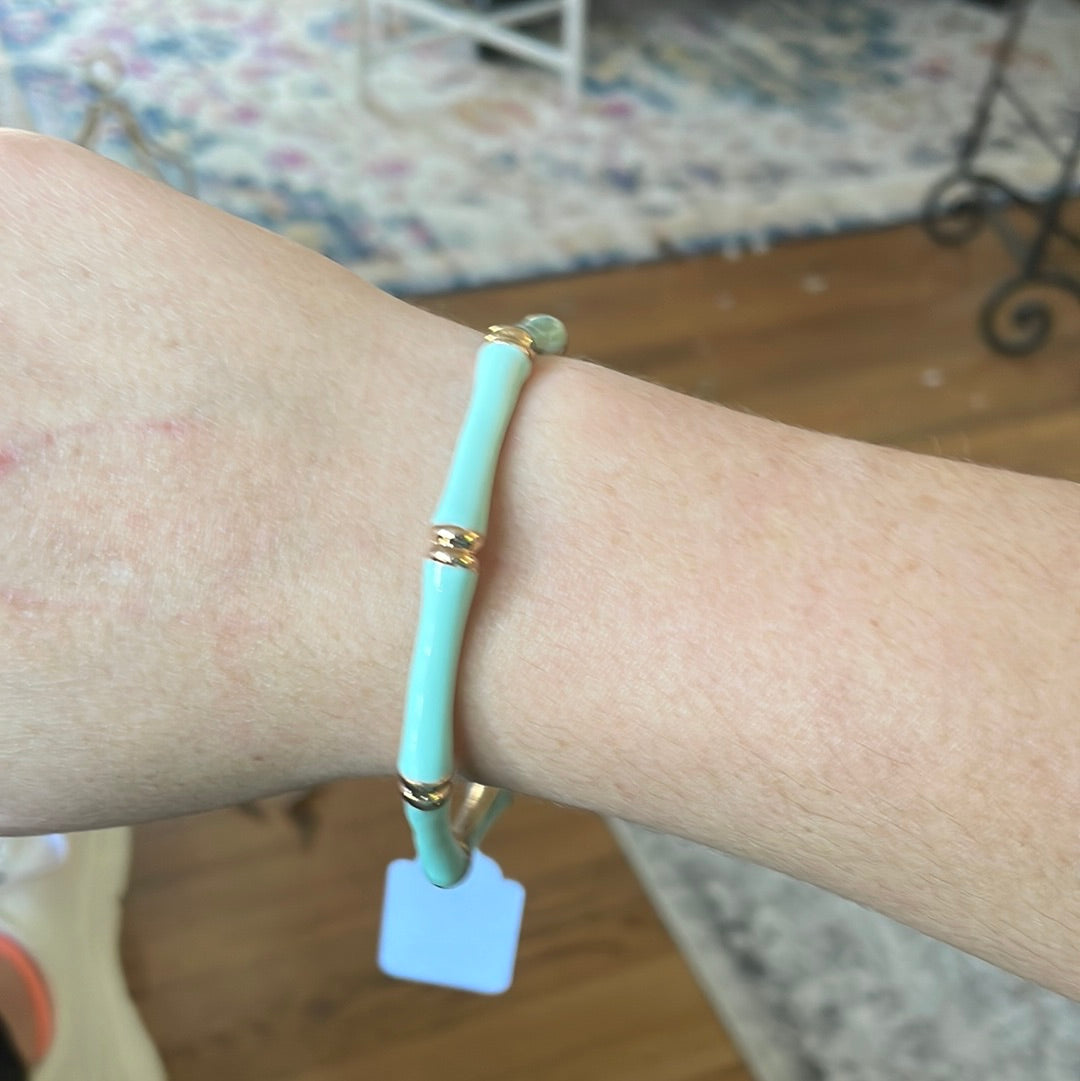 Teal & Gold Bamboo Bangle