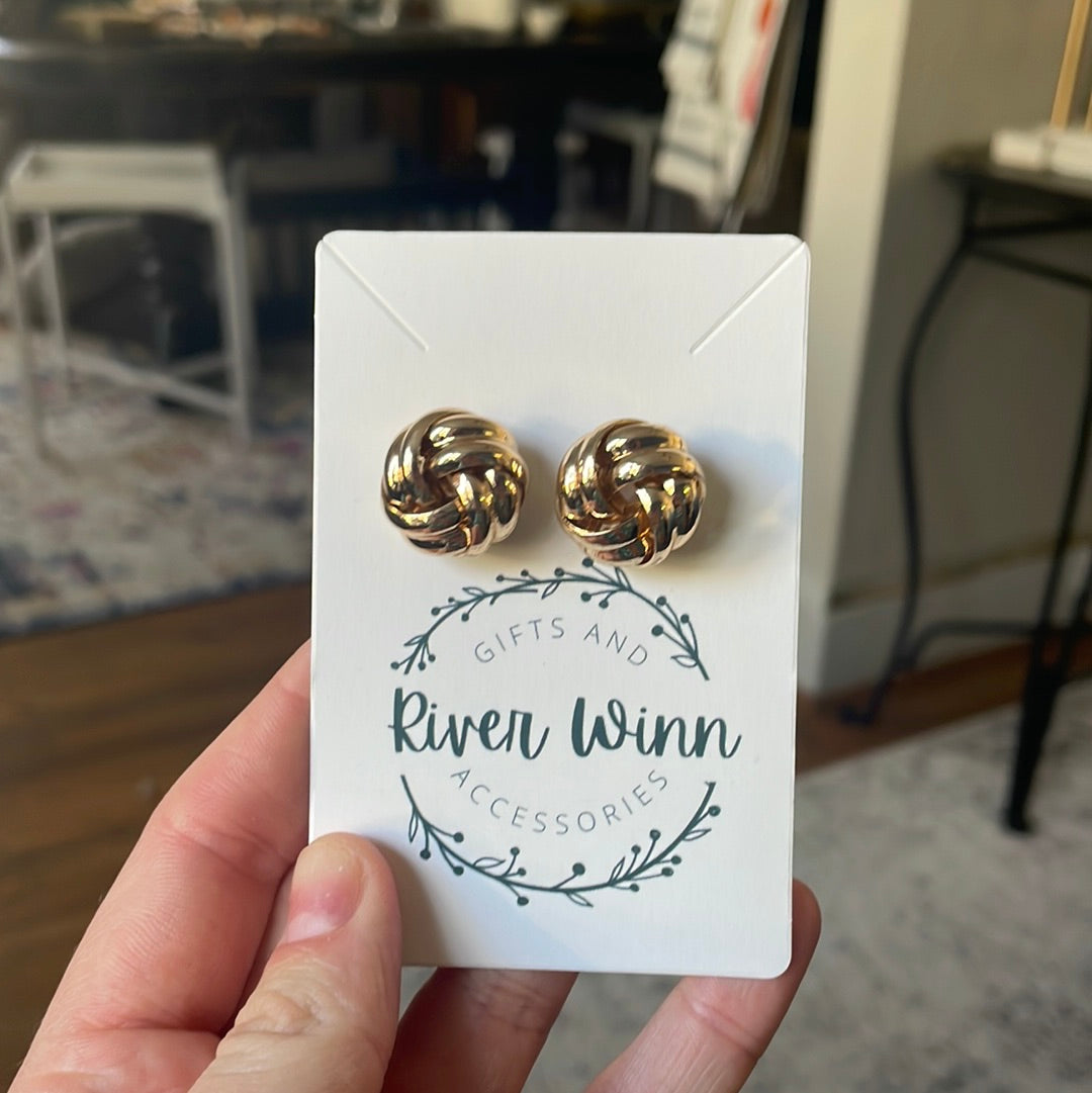 Gold Knot Studs