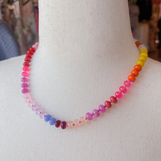 Beaded Necklace — Fuchsia Mix
