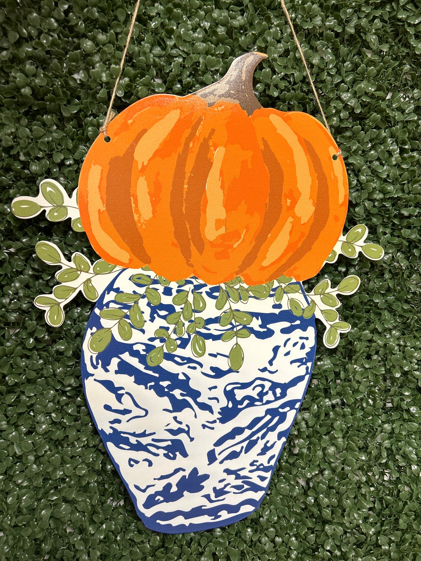 Chinoiserie Pumpkin Door Decor