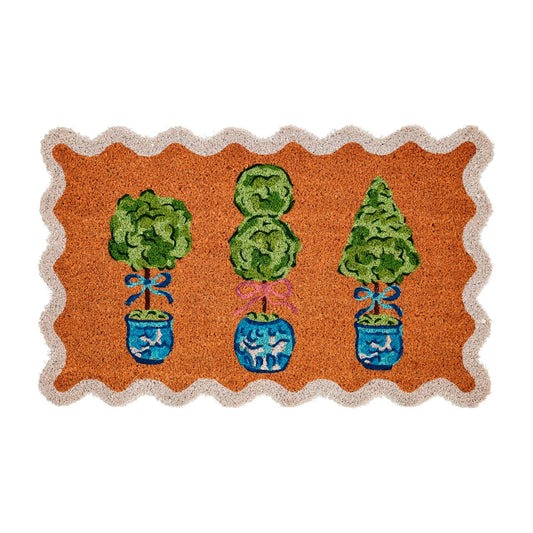 Scalloped Topiary Door Mat