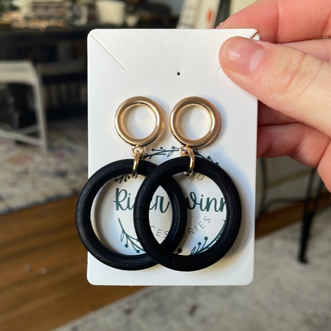 Accent Hoop Drop Earrings