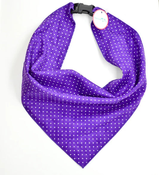 Purple and white polka dot Pet Bandana