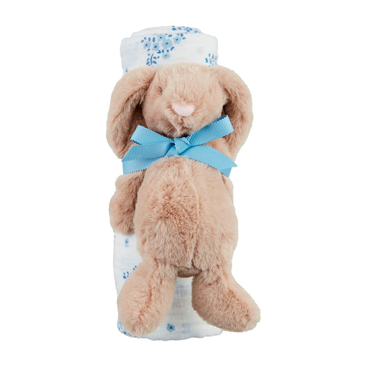 Bunny Swaddle & Rattle Set