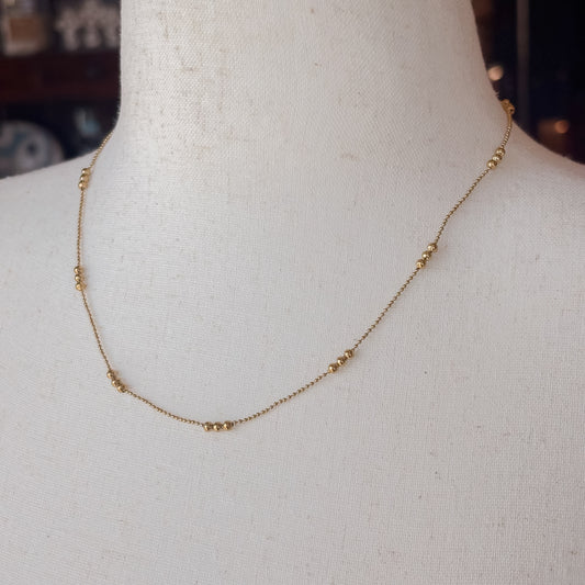 Dainty Gold Beaded Necklace