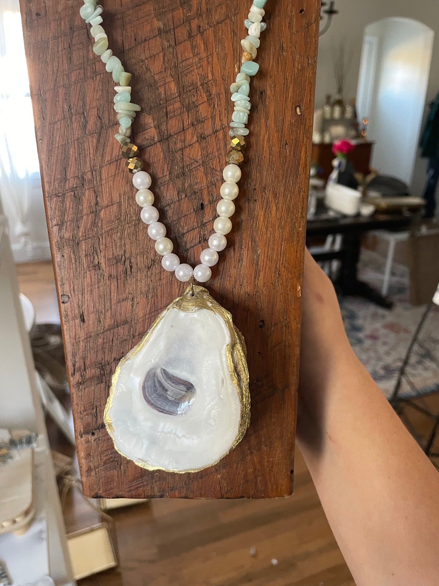 Multi Bead Oyster Necklace