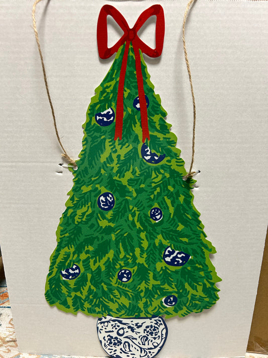 Chinoiserie Christmas Tree Door Decor