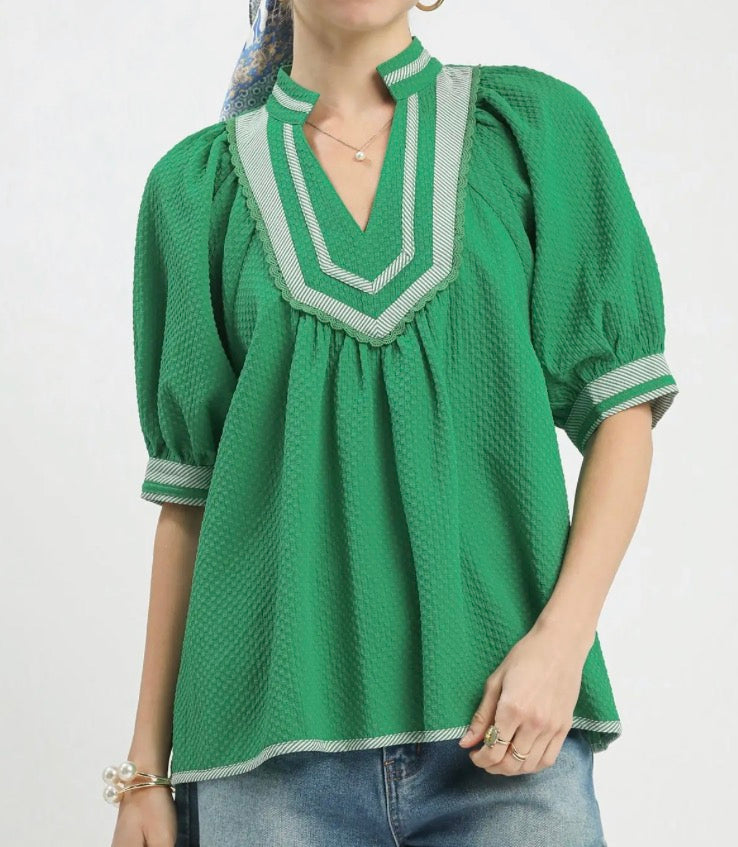 Kelly Contrast Top