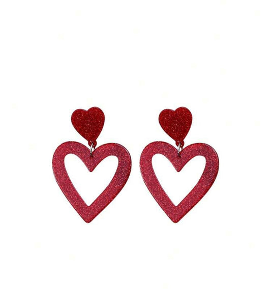 Glitter Heart Earrings