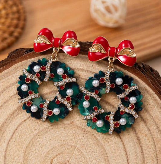 Holly Wreath Earrings