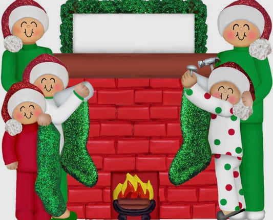 Holiday Decorating Family Custom Ornament #2 — 5 People