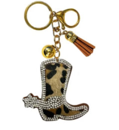 Rhinestone Boot Keychain