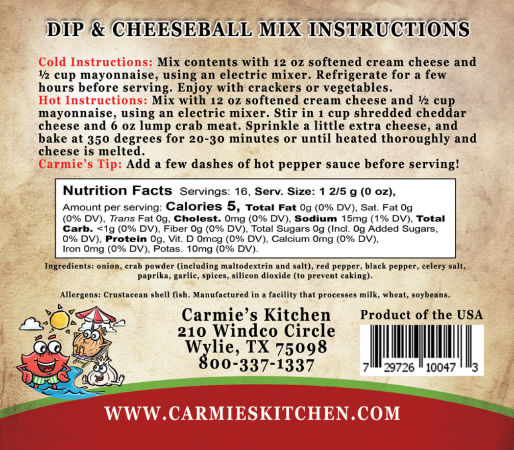 Coastal Crab Dip & Cheeseball Mix