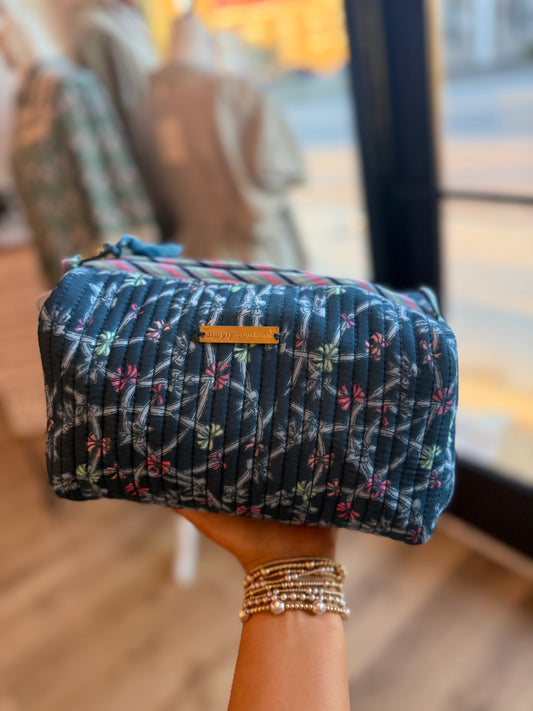 Blue Bow Cosmetic Bag