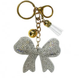 Rhinestone Bow Keychain