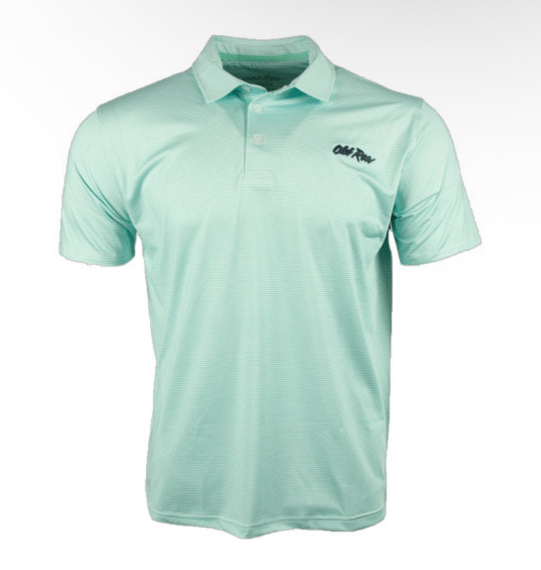 Old Row - Striped Polo in Green