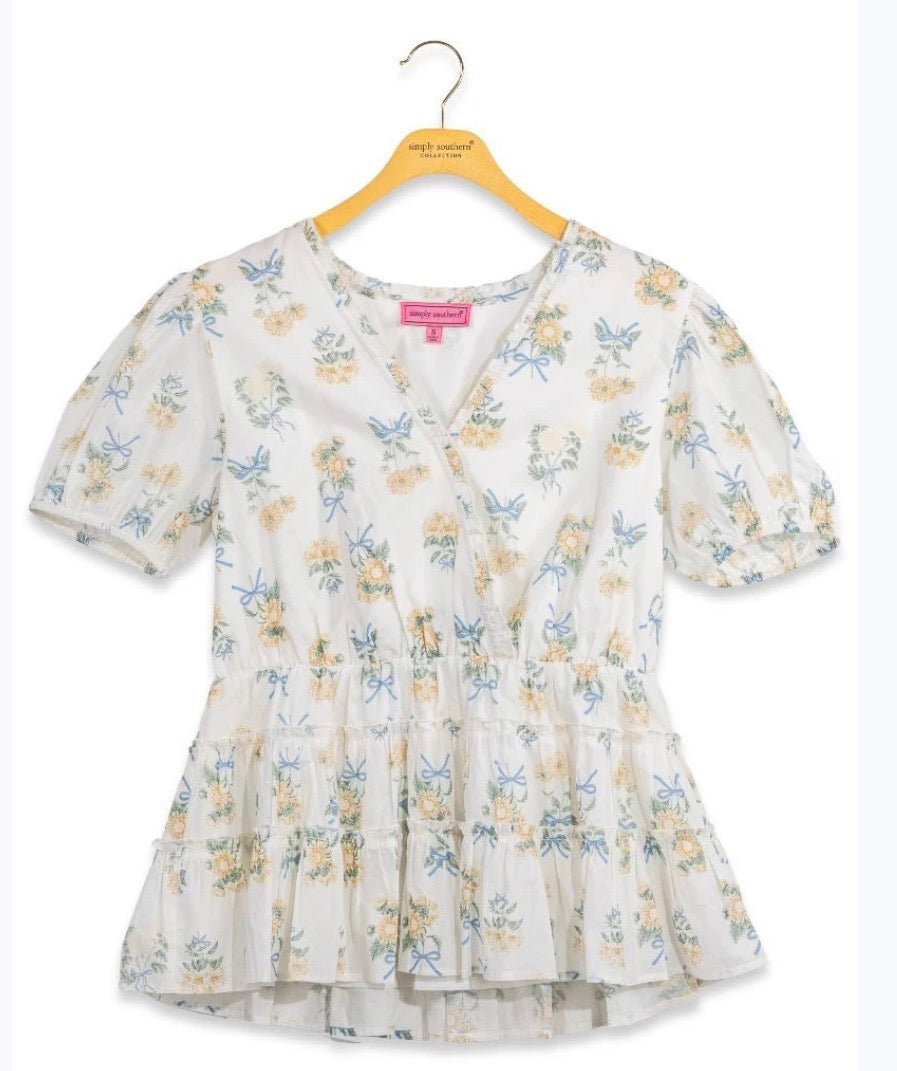 Shirred Peplum Blouse