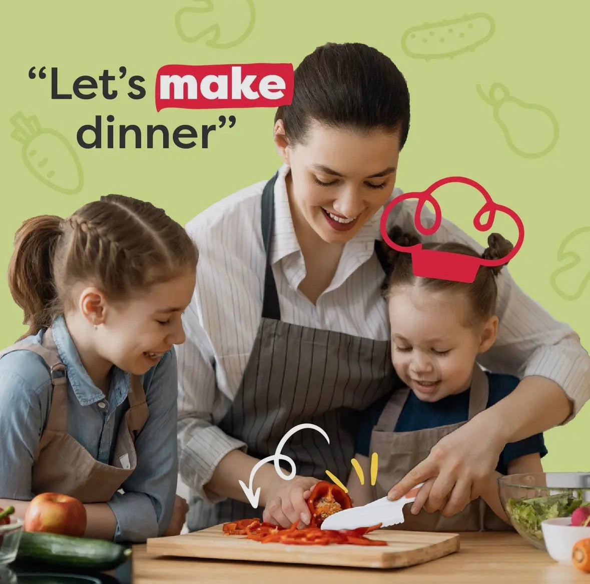 Kid Safe Knives Set for Real Cooking