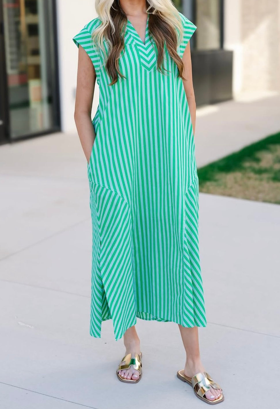 Rowan Striped Midi Dress