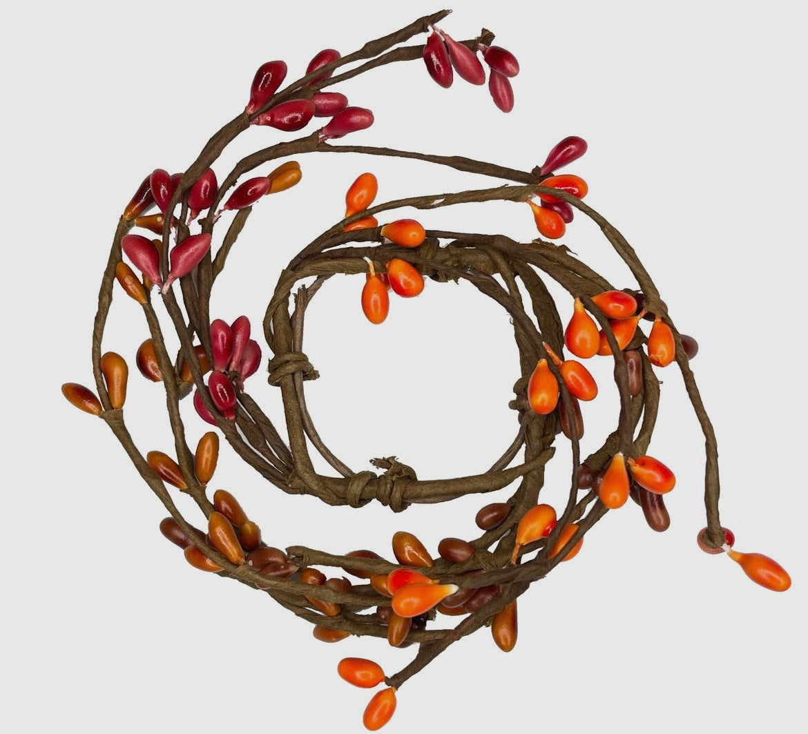 Orange Pip Berry Candle Ring Wreath