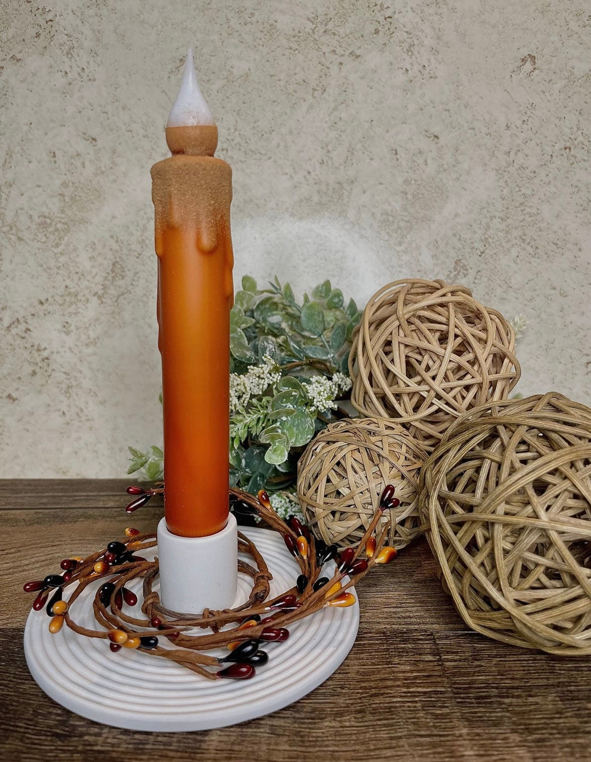 Flameless 7” Cinnamon Dusted Candles