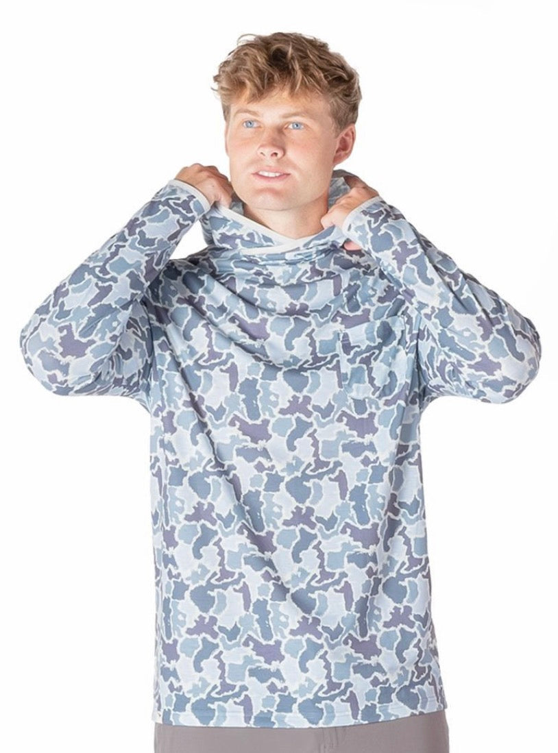 SS Blue Camo Lightweight Hoodie