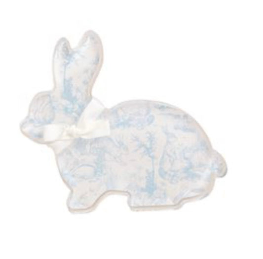 Laying Down Toile Acrylic Bunny Sitter