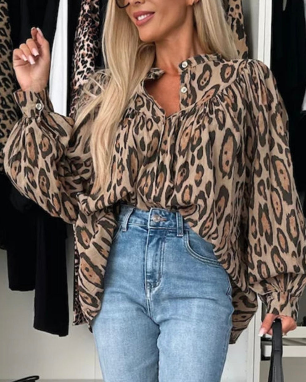 Yvonne Cheetah Blouse
