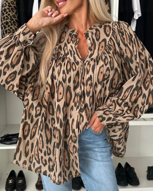 Yvonne Cheetah Blouse