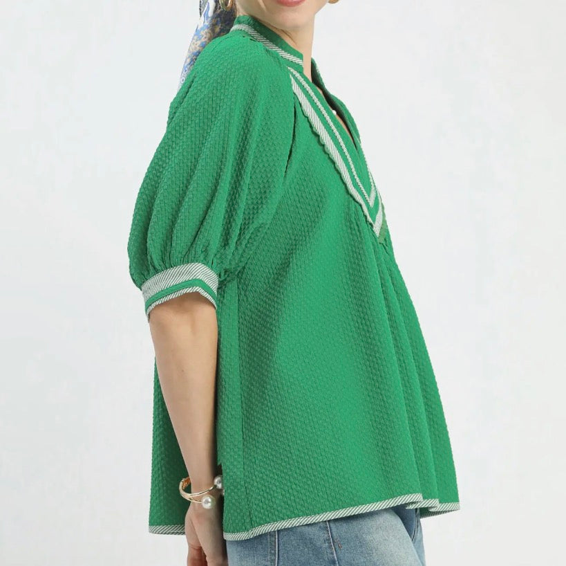 Kelly Contrast Top