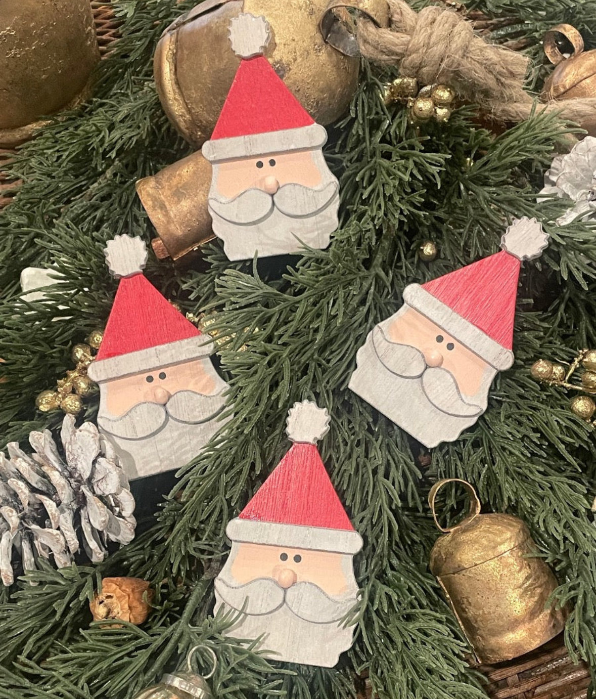 Mini Santa Cutouts S/4