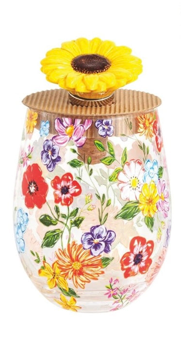 Floral Stemless Glass Set
