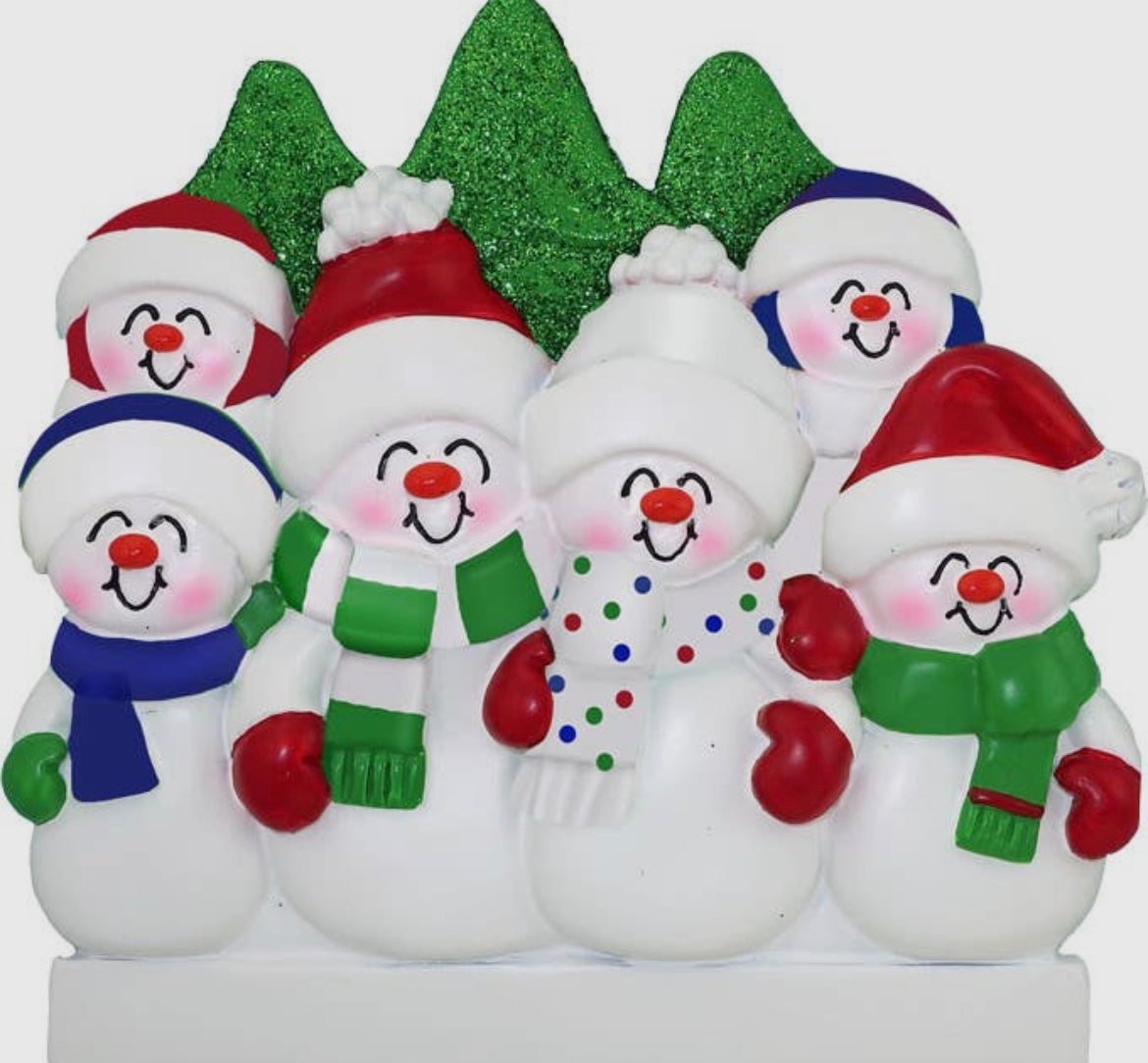 Snowmen Family Custom Ornament — 6 Snowmen