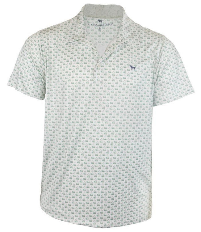 Golf Cart Patterned Polo