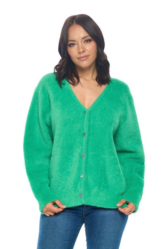 Marisol Fuzzy Knit Cardigan