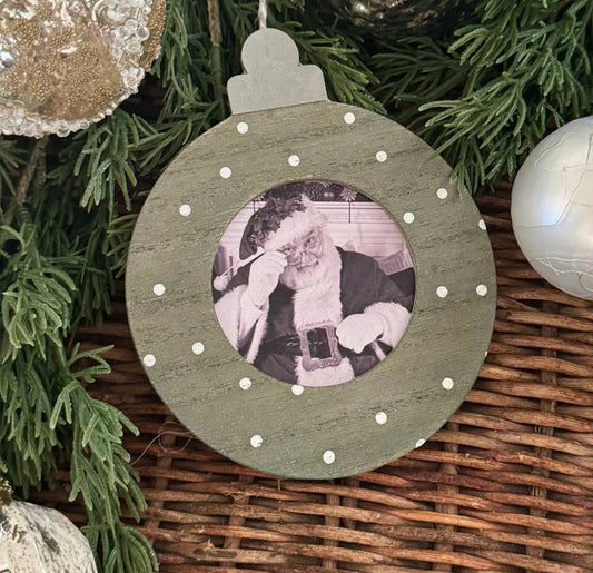 Dotted Bulb Ornament – Green Wash