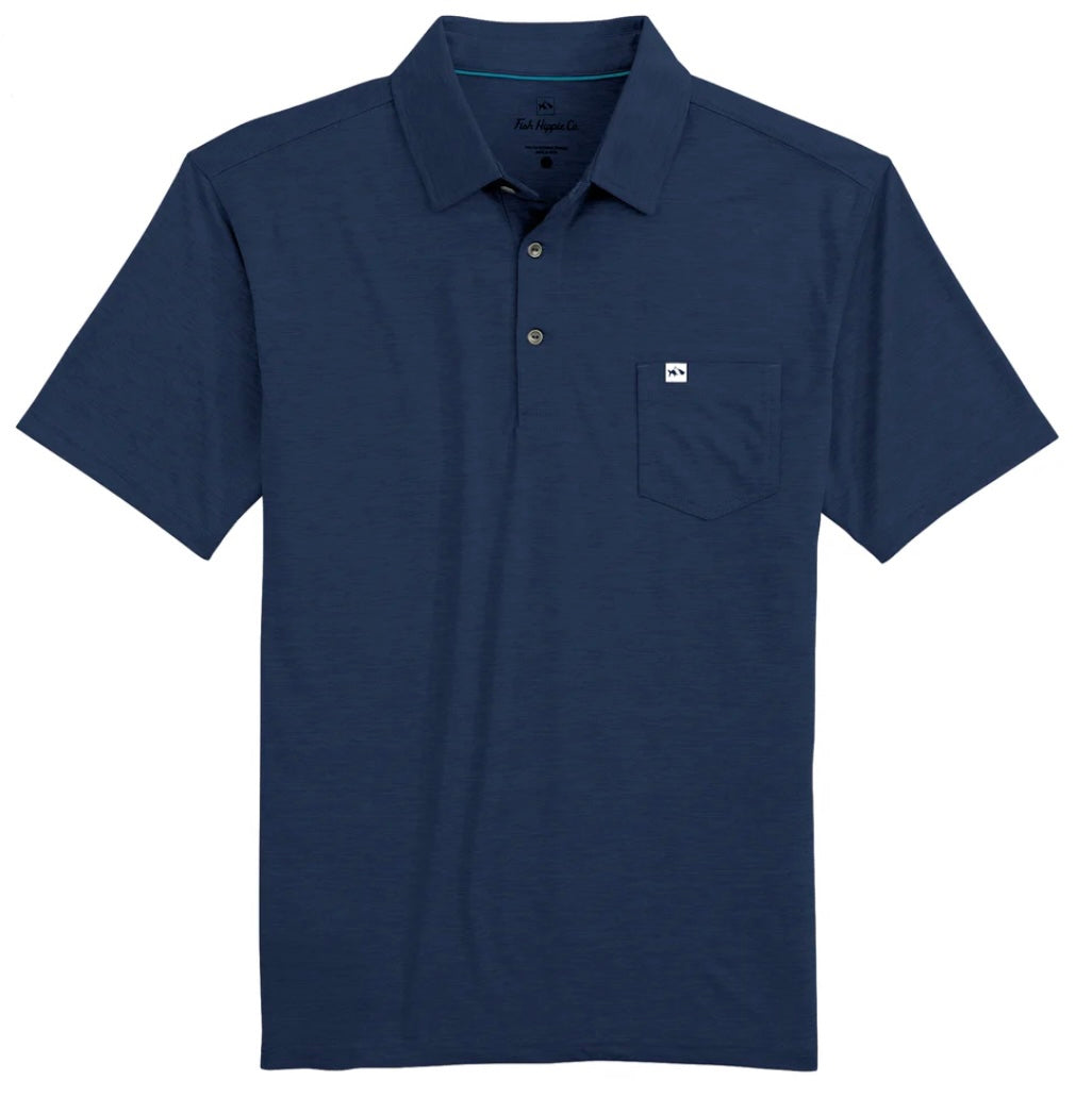 Boden Heather Performance Polo - Navy