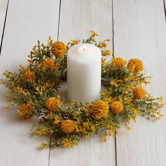 Yellow Billy Buttons – Candle Ring