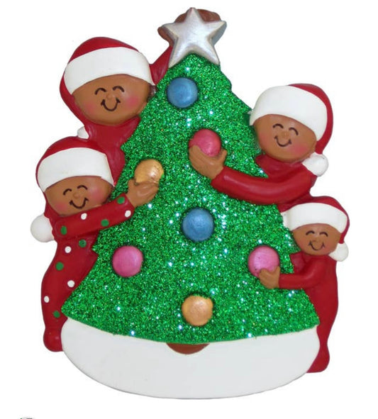 Decorating the Tree Custom Ornament — 4 People
