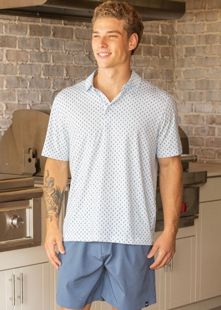 SS Anchor Print Polo