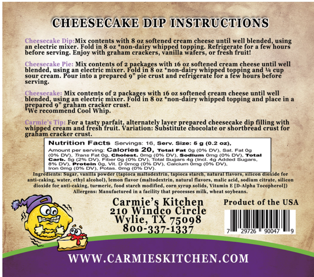 Lemon Icebox Cheesecake Dip Mix