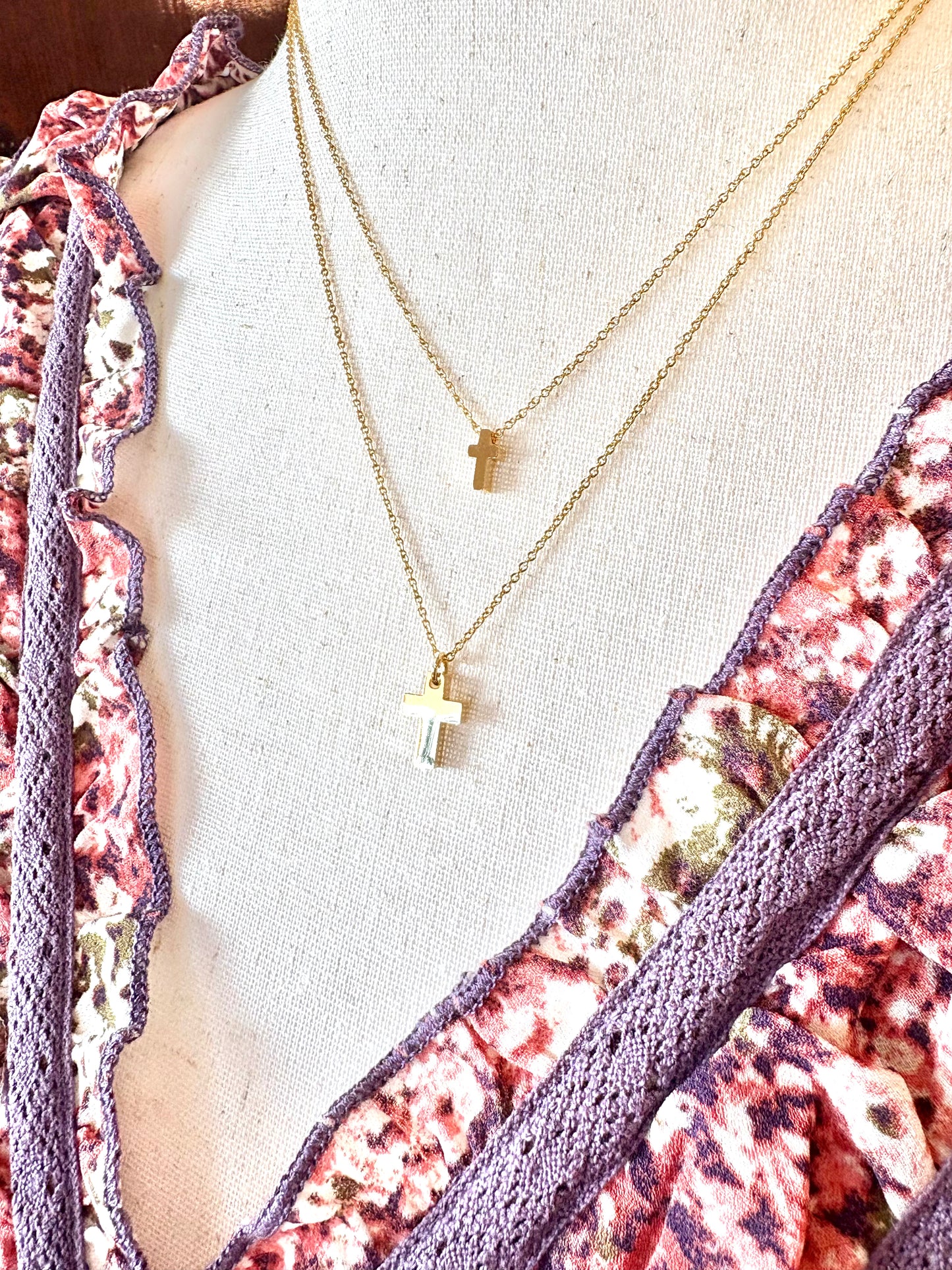 Layered Cross Necklace