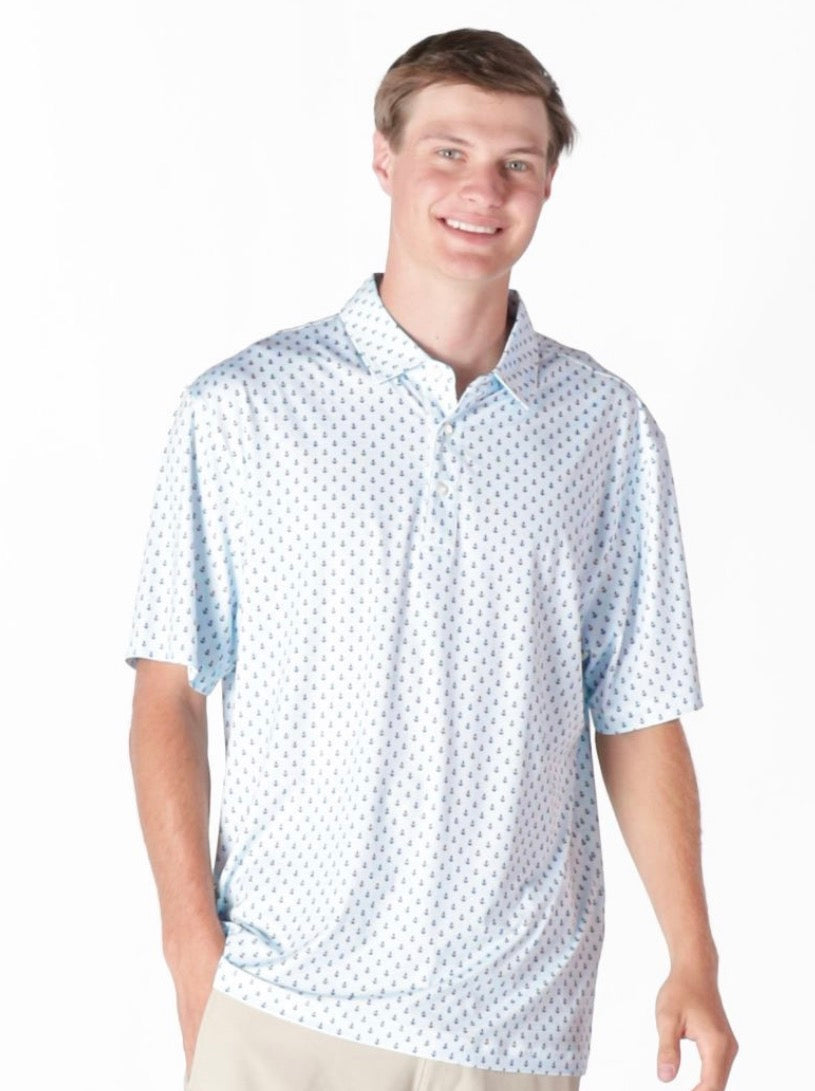 SS Anchor Print Polo
