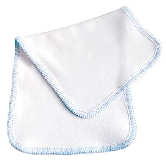 Blue Trim Baby Burp cloth