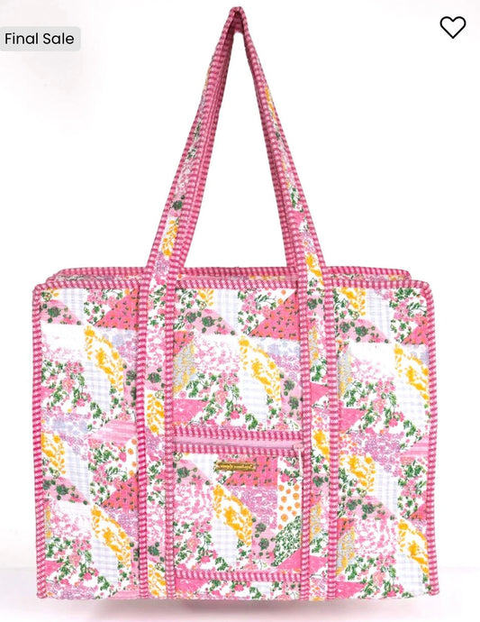 Floral Quilted Tote